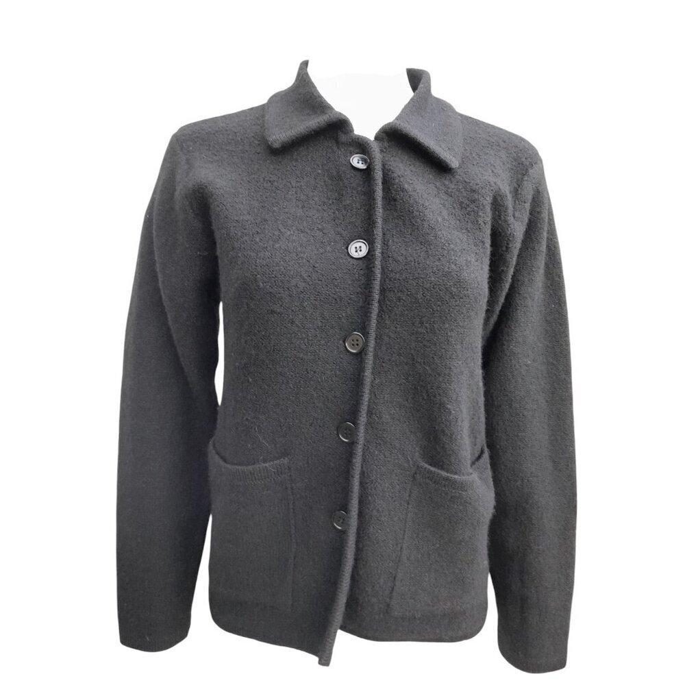 Vintage Petite Sophisticate 100% Wool Faux Fur Collar Jacket Black Size P/Small - Picture 7 of 12
